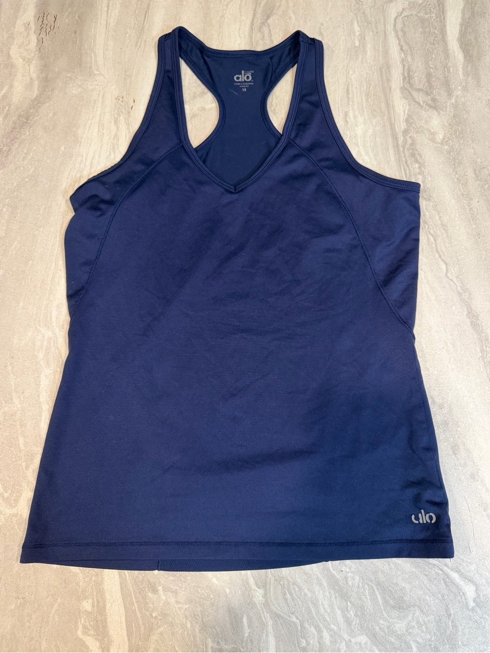 ALO Yoga Navy Racerback V-Neck Tank